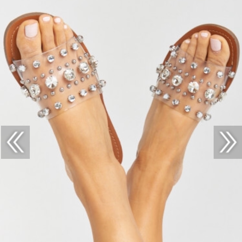 Steve Madden Regent Slide/ Clear Rhinestone